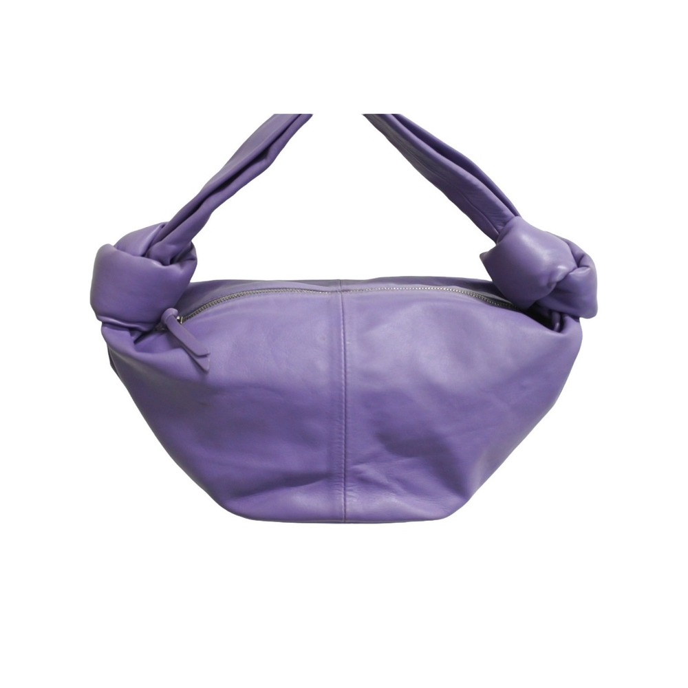 Bottega Veneta Purple Calfskin Knot Double Handbag